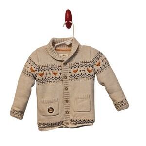 Sergent Major Cardigan – Size 24 Months – Fox Knit Warm Neutrals